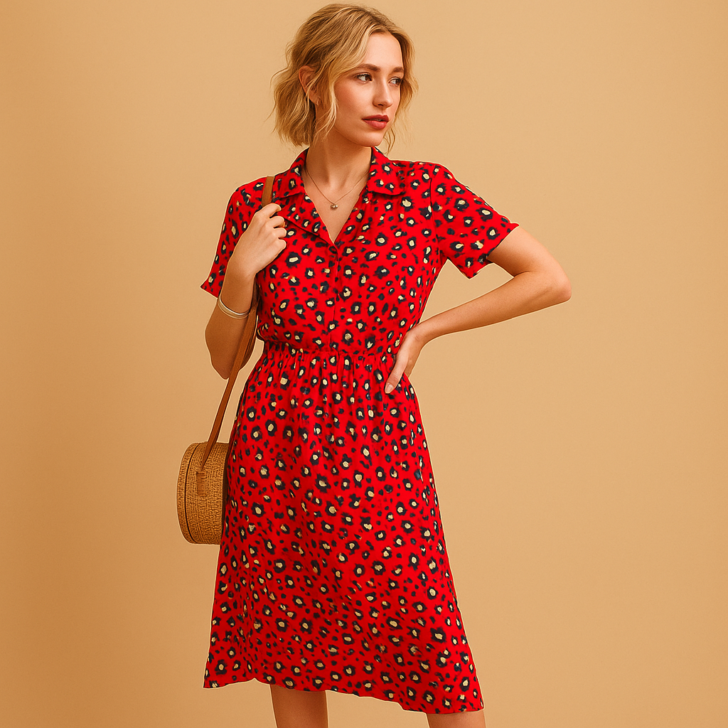 Isabelle | Women's Elegant A-Line Midi Dress-The Yellow Prime