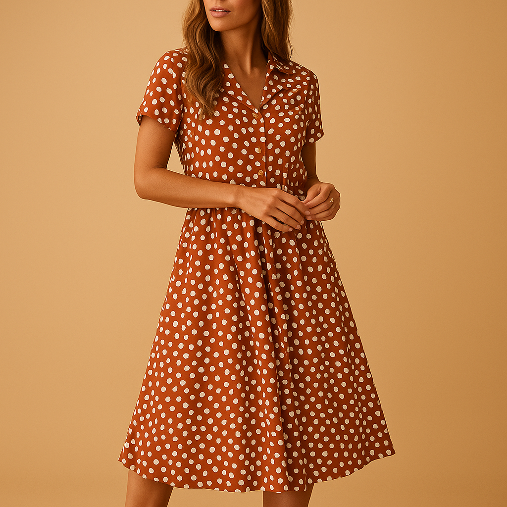 Isabelle | Women's Elegant A-Line Midi Dress-The Yellow Prime