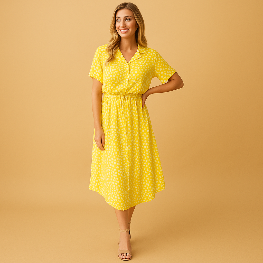 Isabelle | Women's Elegant A-Line Midi Dress-The Yellow Prime