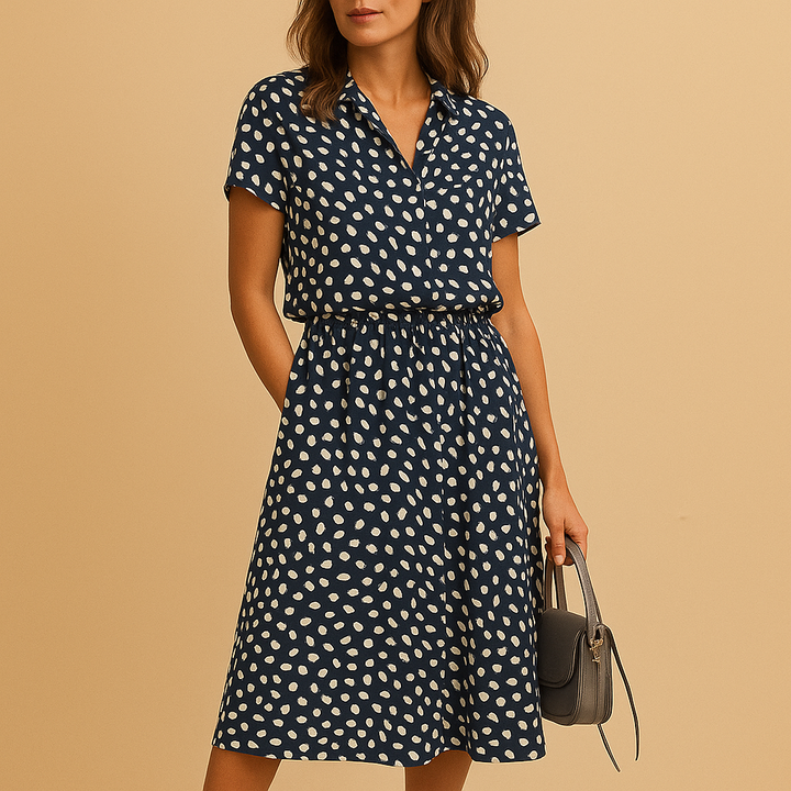 Isabelle | Women's Elegant A-Line Midi Dress-The Yellow Prime