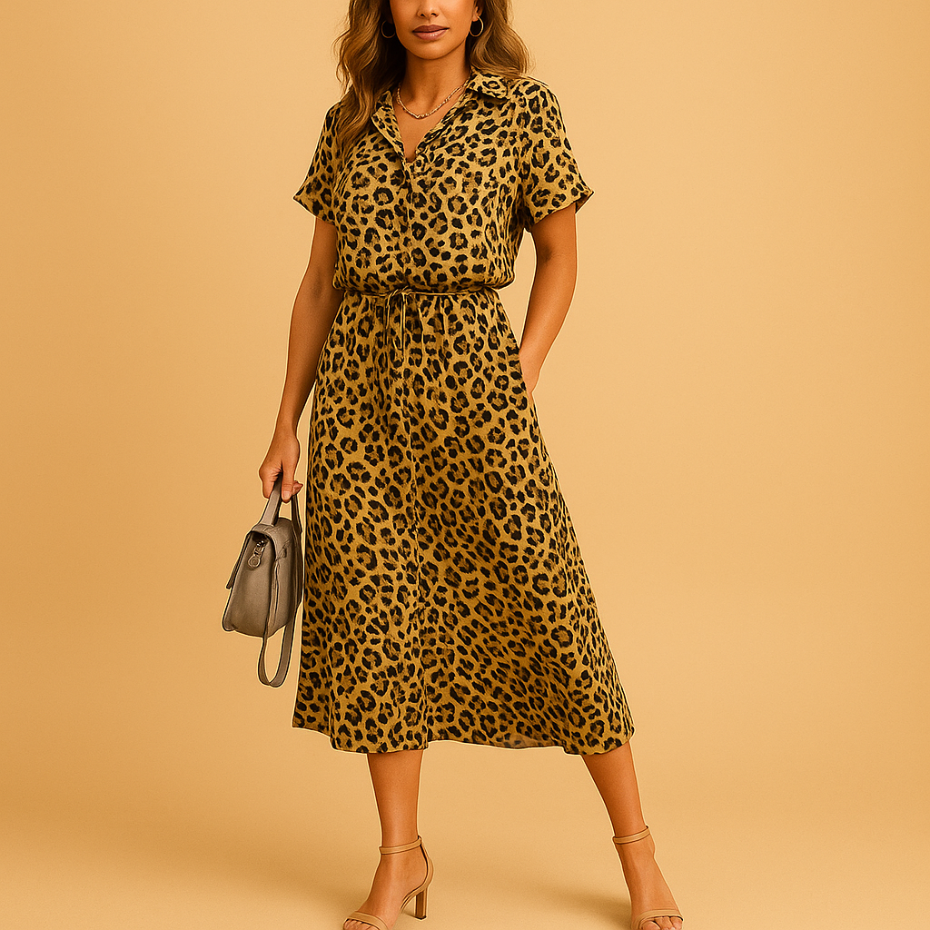 Isabelle | Women's Elegant A-Line Midi Dress-The Yellow Prime
