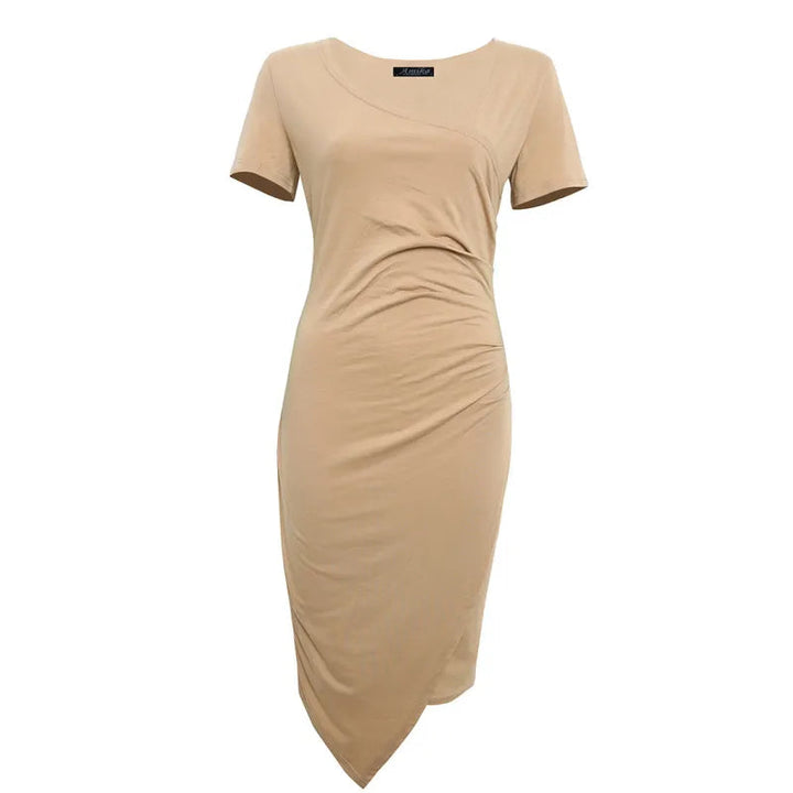 Katie | Women's Short Sleeve Bodycon Midi Dress-The Yellow Prime