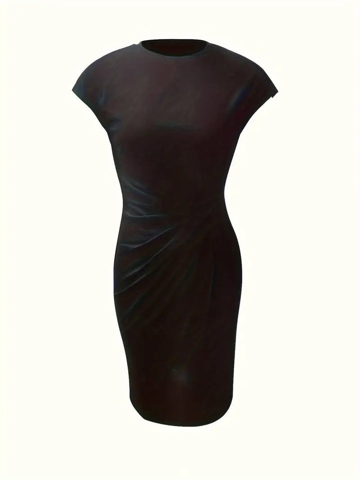 Katie | Women's Short Sleeve Bodycon Midi Dress-The Yellow Prime