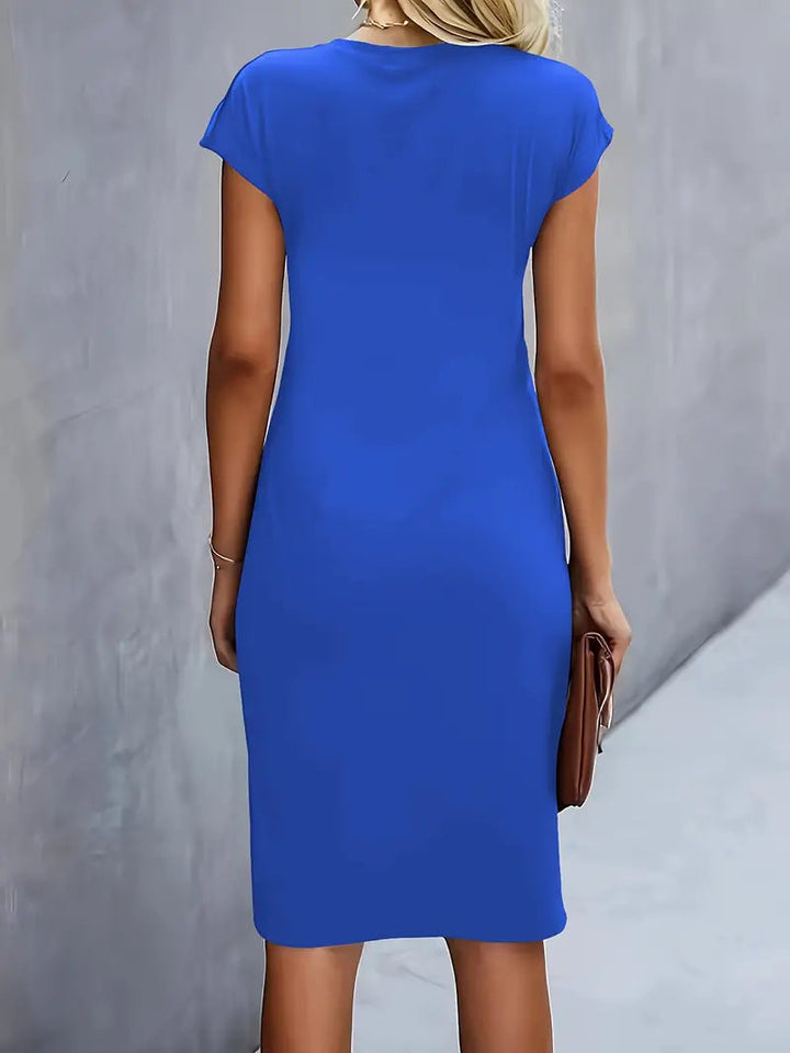 Katie | Women's Short Sleeve Bodycon Midi Dress-The Yellow Prime