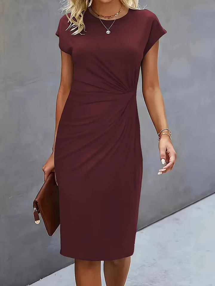 Katie | Women's Short Sleeve Bodycon Midi Dress-The Yellow Prime