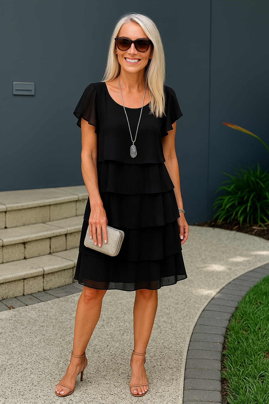 Karen | Women's Layered Midi Dress-The Yellow Prime