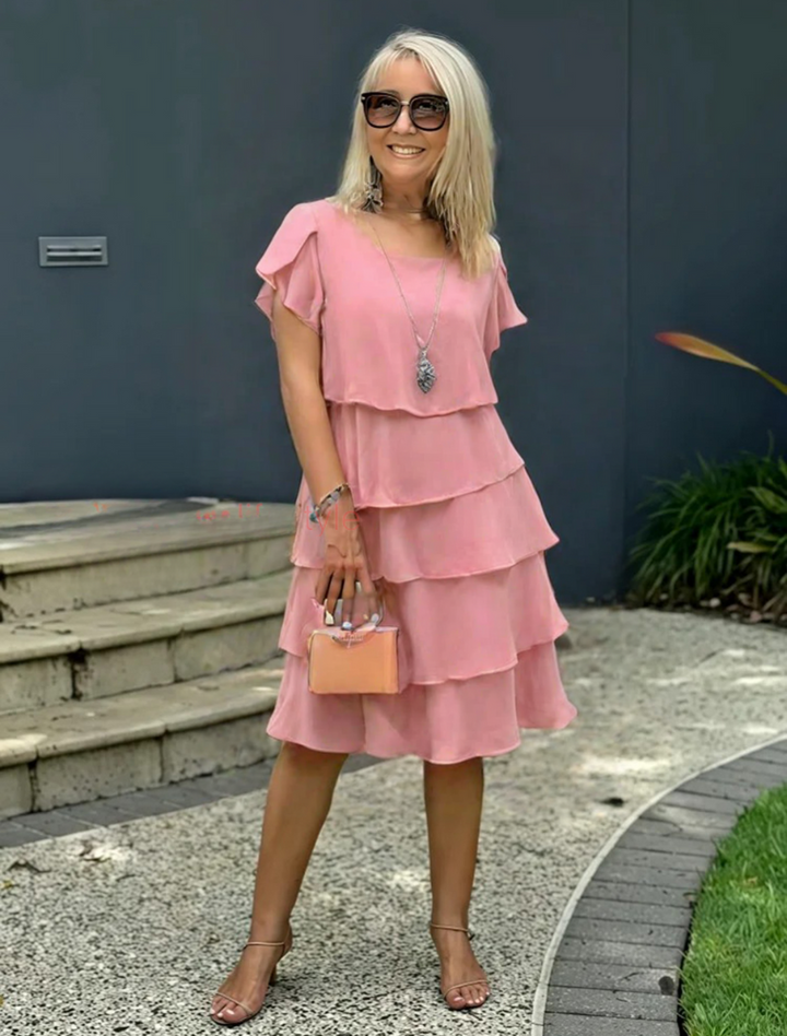 Karen | Women's Layered Midi Dress-The Yellow Prime