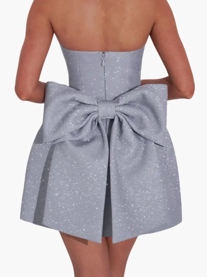 Emma | Women's Shiny Mini Dress – Elegant Night Out Attire-The Yellow Prime