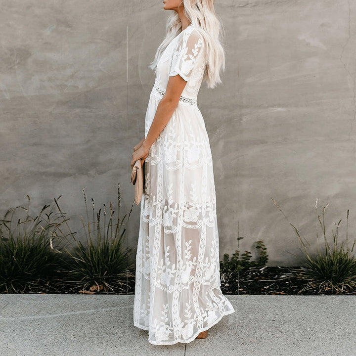 Mary | Women's Elegant Long Sleeve Maxi Dress-The Yellow Prime