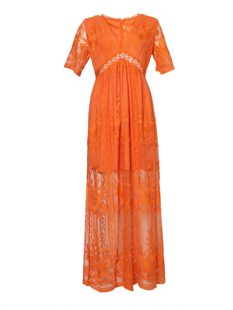 Mary | Women's Elegant Long Sleeve Maxi Dress-The Yellow Prime
