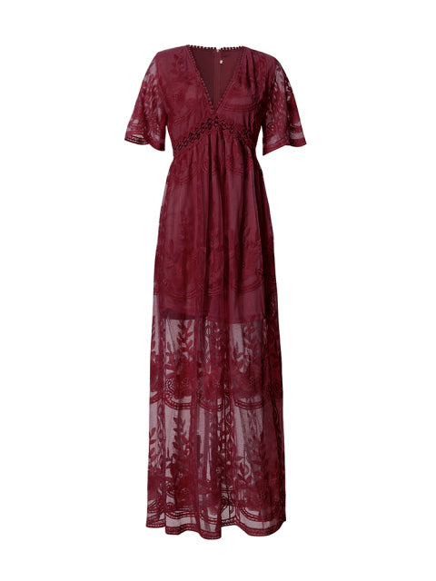 Mary | Women's Elegant Long Sleeve Maxi Dress-The Yellow Prime
