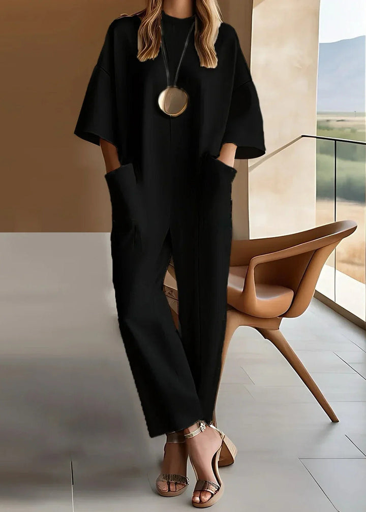 Emmy | Women's Elegant Short-Sleeve Jumpsuit-The Yellow Prime