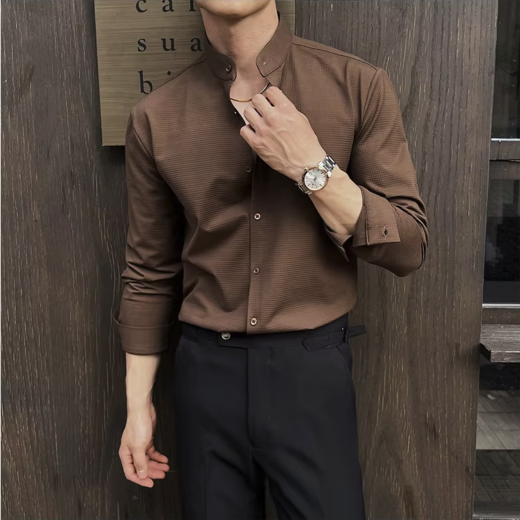 Michael | Textured Men's Dress Shirt-The Yellow Prime