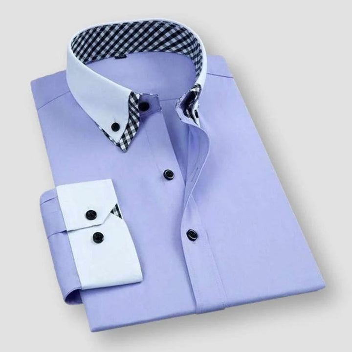 William | Men's Dress Shirt with Stylish Contrast Collar-The Yellow Prime