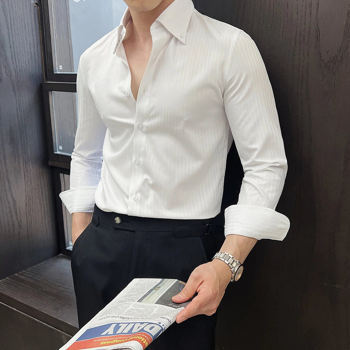 James | Men's Tailored Slim Fit Dress Shirt-The Yellow Prime