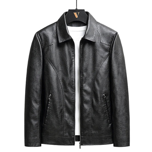 Evan | Men's Vintage Leather Zip-Up Jacket - Relaxed Fit-The Yellow Prime