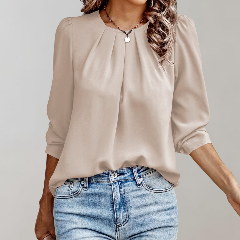 Ava | Women's Pleated Blouse-The Yellow Prime
