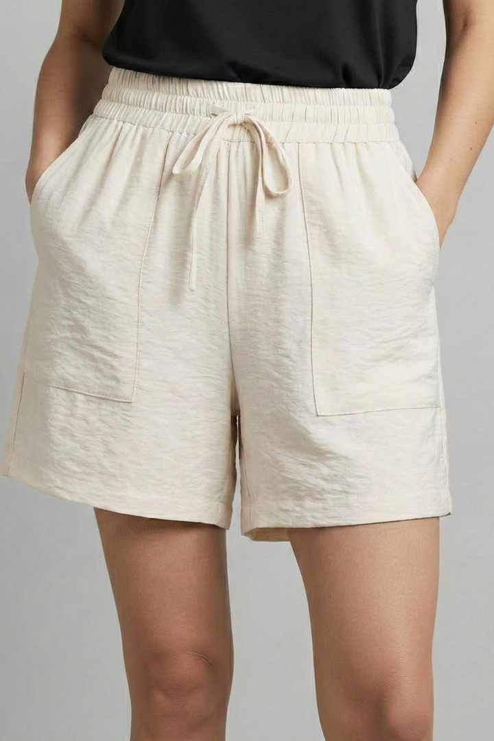 Everly | Women's Summer Elastic Drawstring Shorts-The Yellow Prime