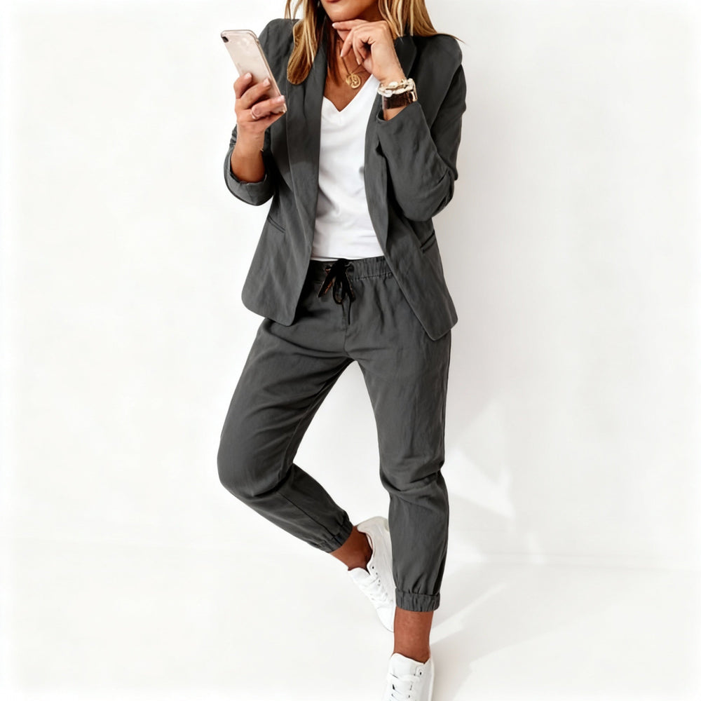Women's Blazer Set – Stylish Blazer and Pants Jogger Suit for Women-The Yellow Prime