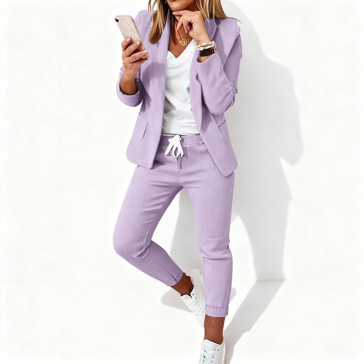 Women's Blazer Set – Stylish Blazer and Pants Jogger Suit for Women-The Yellow Prime