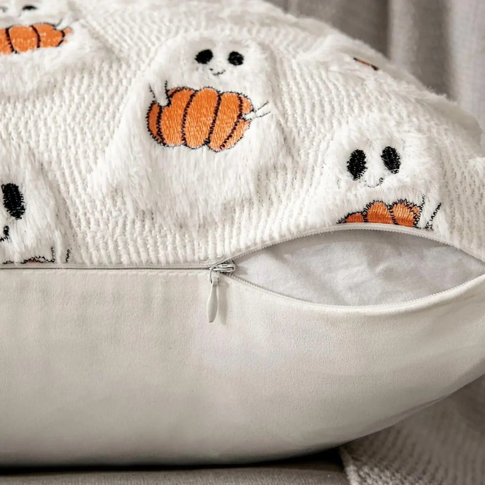 Halloween's Pumpkin Pattern Cushion Cover in Soft Microfiber Blend