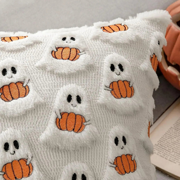 Halloween's Pumpkin Pattern Cushion Cover in Soft Microfiber Blend