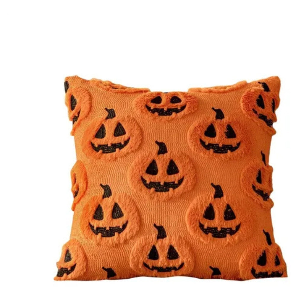 Halloween's Pumpkin Pattern Cushion Cover in Soft Microfiber Blend
