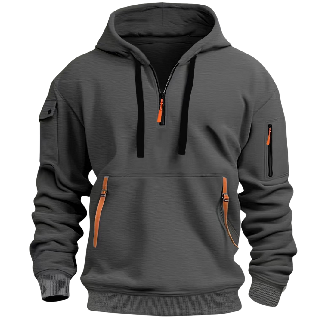 Men's Long Sleeve Hoodie with Utility Pockets