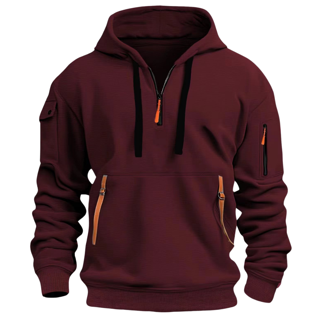 Men's Long Sleeve Hoodie with Utility Pockets