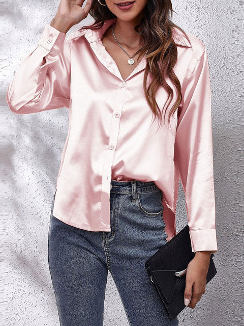 Women's Elegant Long-Sleeved Blouse-The Yellow Prime