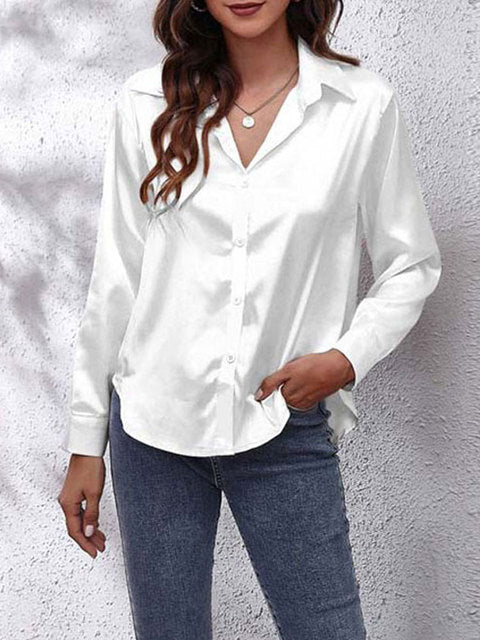 Women's Elegant Long-Sleeved Blouse-The Yellow Prime