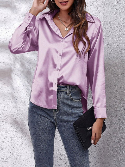 Women's Elegant Long-Sleeved Blouse-The Yellow Prime