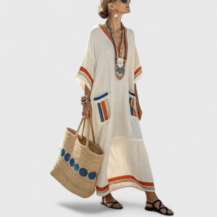Freya | Women's Maxi Dress with Pockets - Boho Style-The Yellow Prime