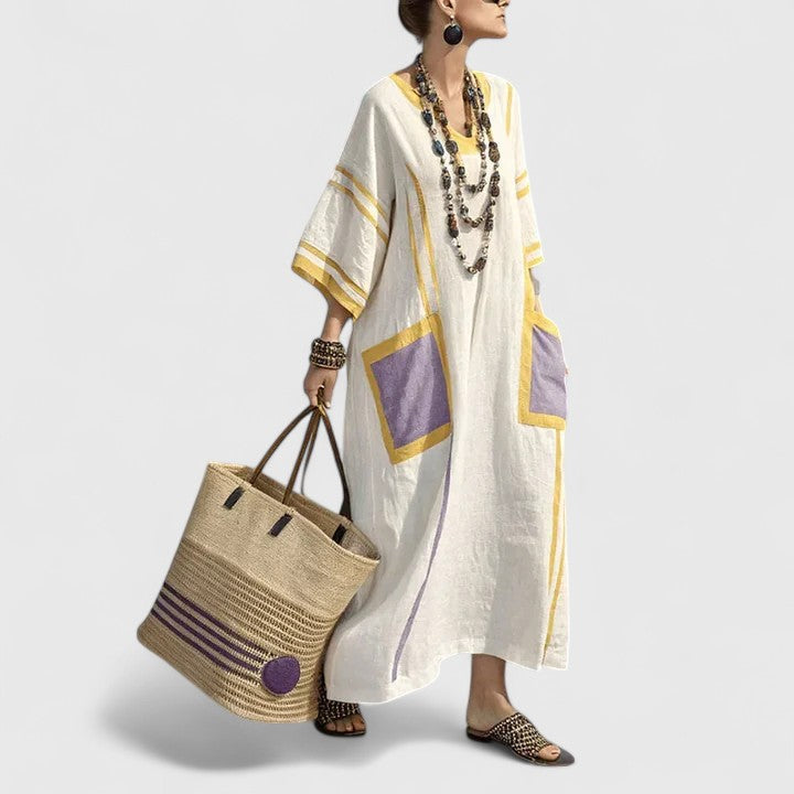 Freya | Women's Maxi Dress with Pockets - Boho Style-The Yellow Prime