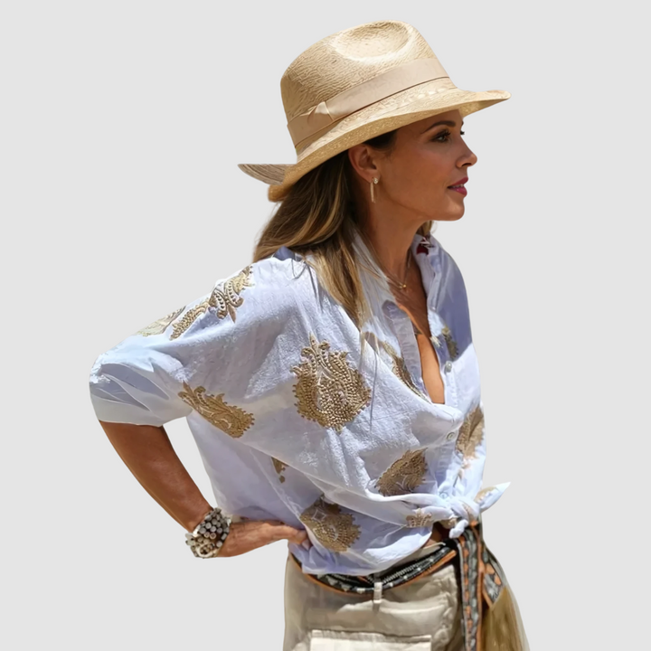 Gaby | Women's Elegant Breathable Blouse-The Yellow Prime