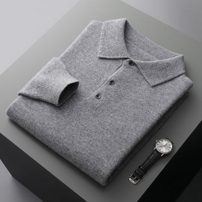 Gavin | Men's Comfortable Soft Long Sleeve Polo Shirt-The Yellow Prime