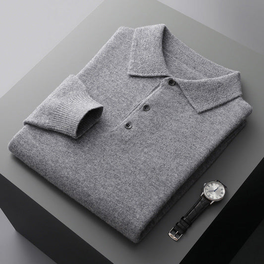 Gavin | Men's Comfortable Soft Long Sleeve Polo Shirt-The Yellow Prime