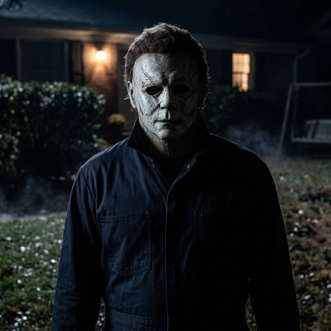 Realistyczna biała lateksowa maska slashera na Halloween na imprezy kostiumowe