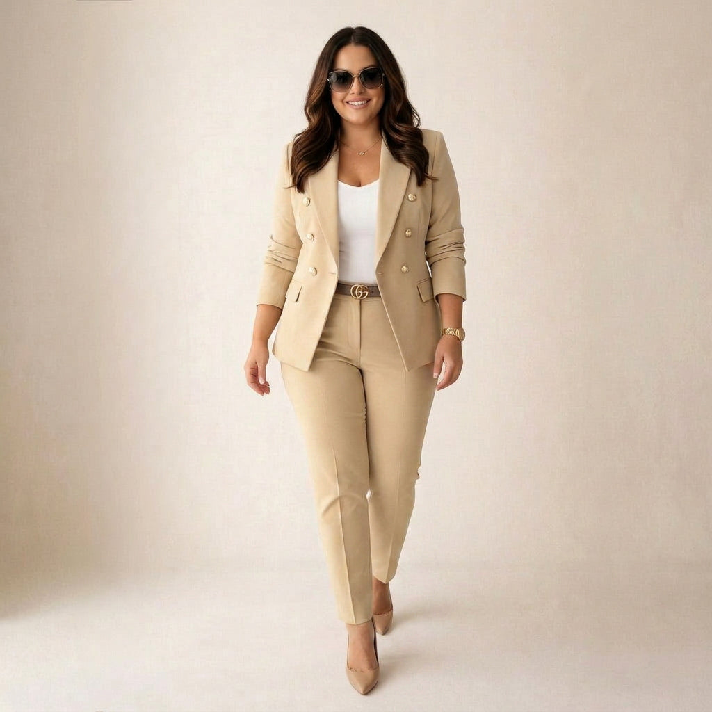 Conjunto elegante de fato para mulher