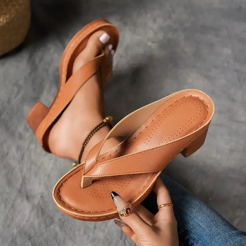 Giada | Women's Open Toe Slip-On Sandals-The Yellow Prime