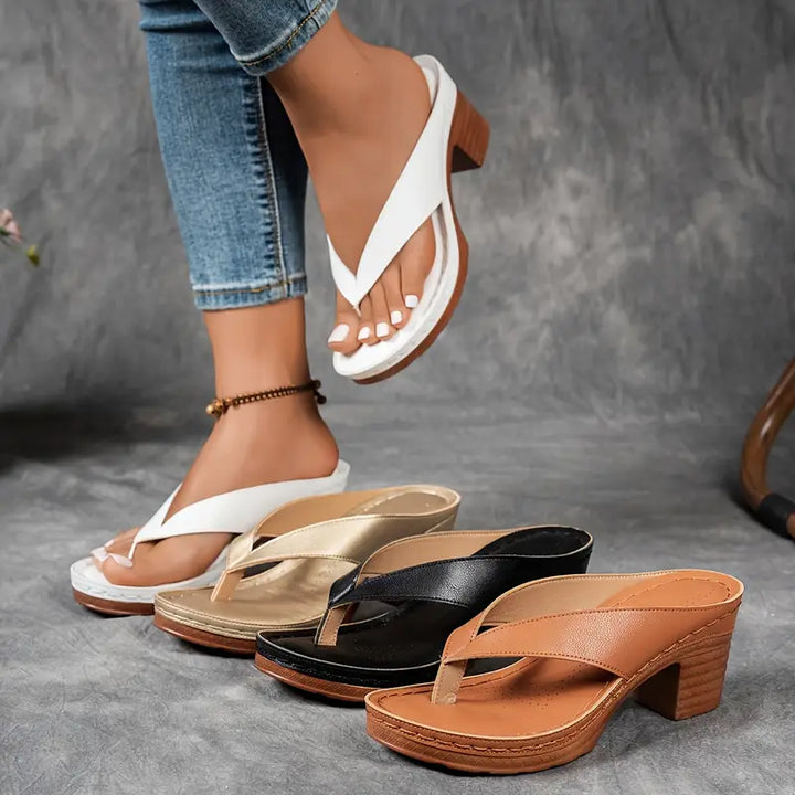 Giada | Women's Open Toe Slip-On Sandals-The Yellow Prime