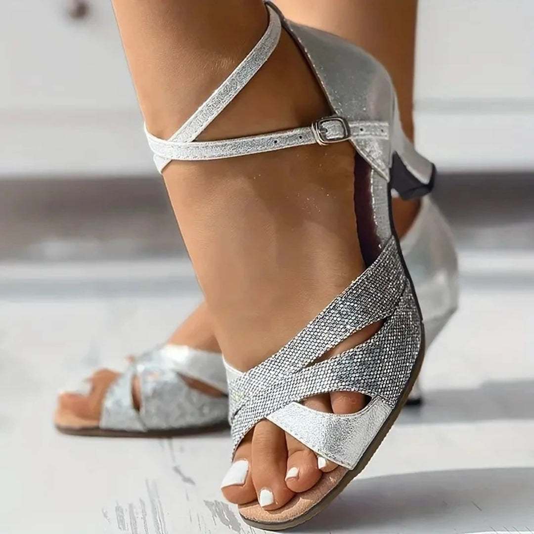 Gianna | Women's Glamorous Sandals with Sparkling Glitter Heel-The Yellow Prime