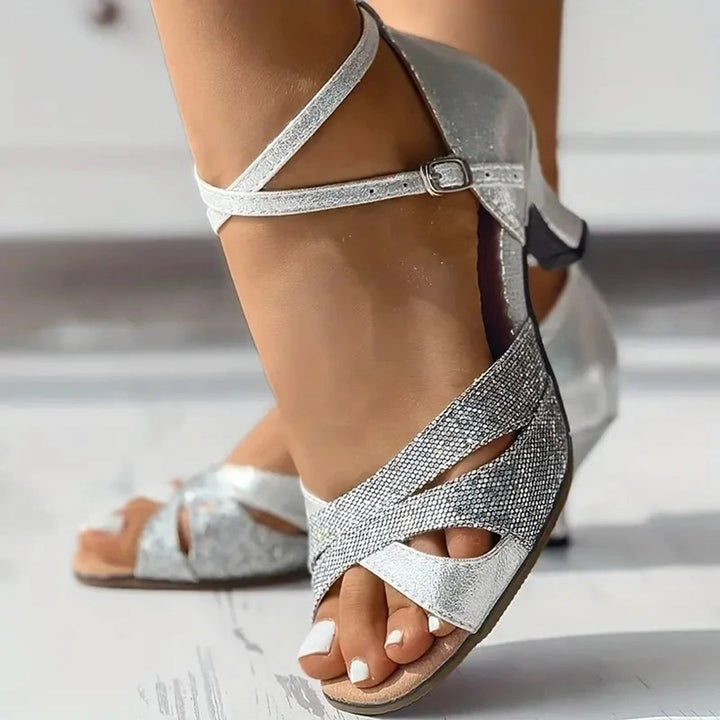 Gianna | Women's Glamorous Sandals with Sparkling Glitter Heel-The Yellow Prime