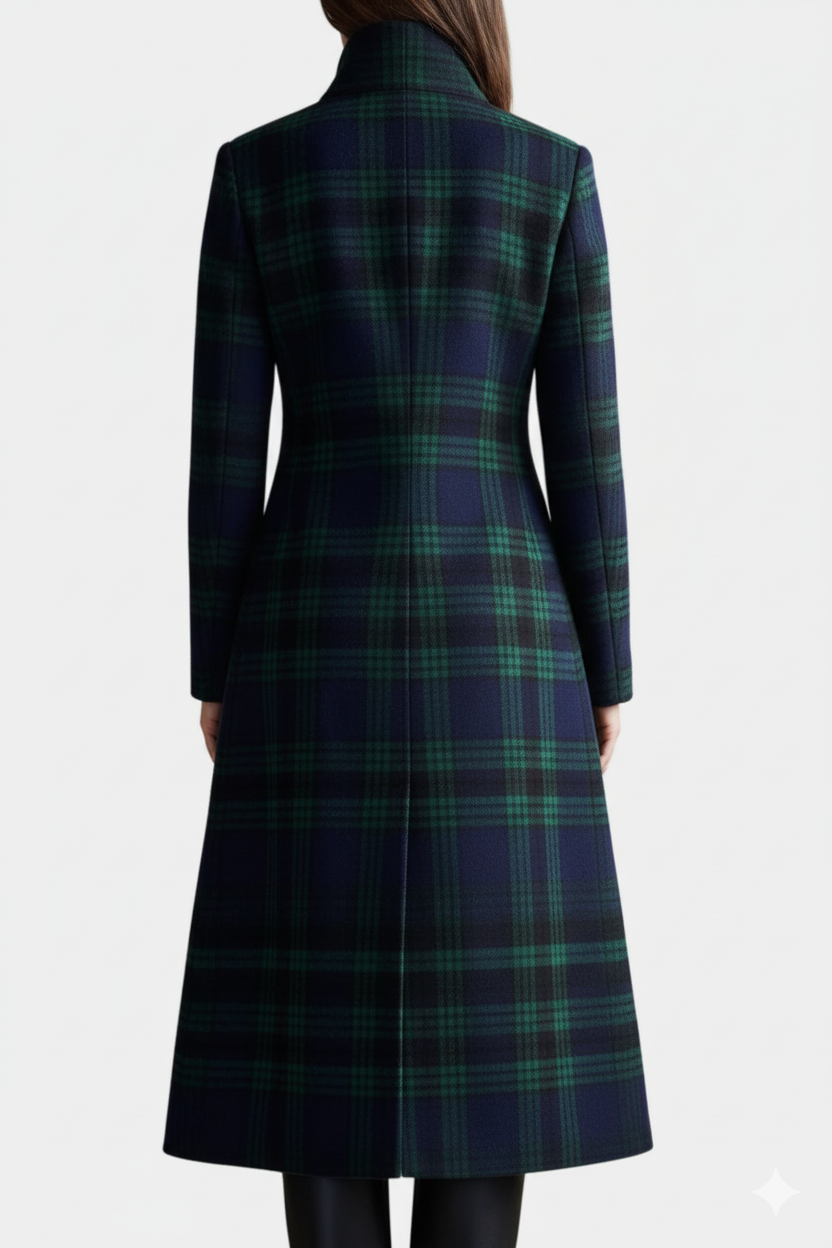 Glendine | Women's Elegant Plaid Coat-The Yellow Prime