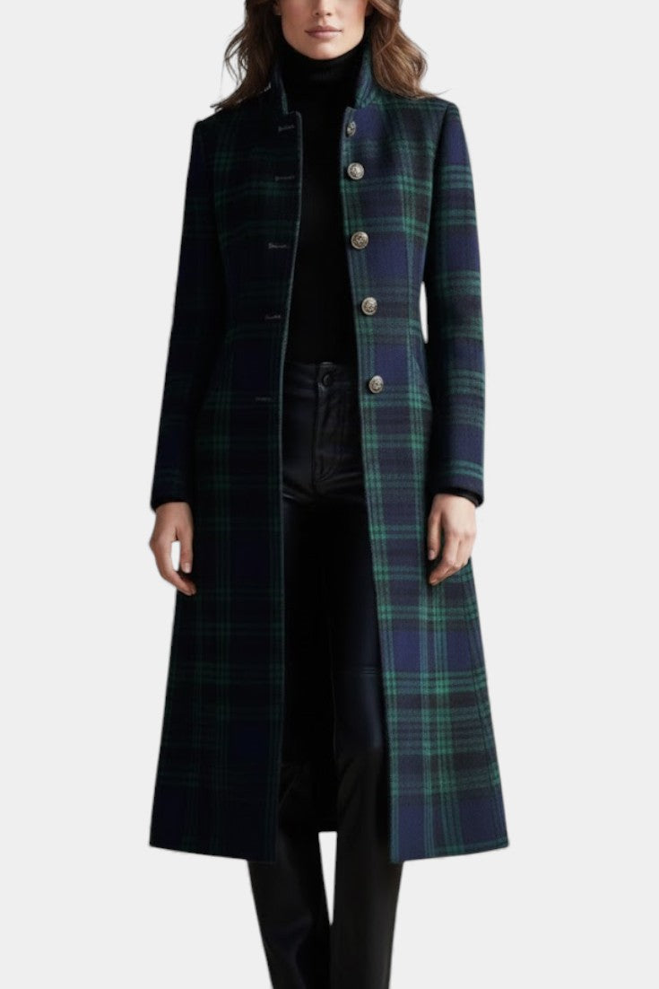 Glendine | Women's Elegant Plaid Coat-The Yellow Prime