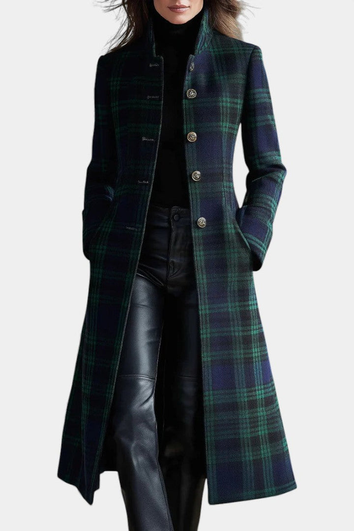 Glendine | Women's Elegant Plaid Coat-The Yellow Prime