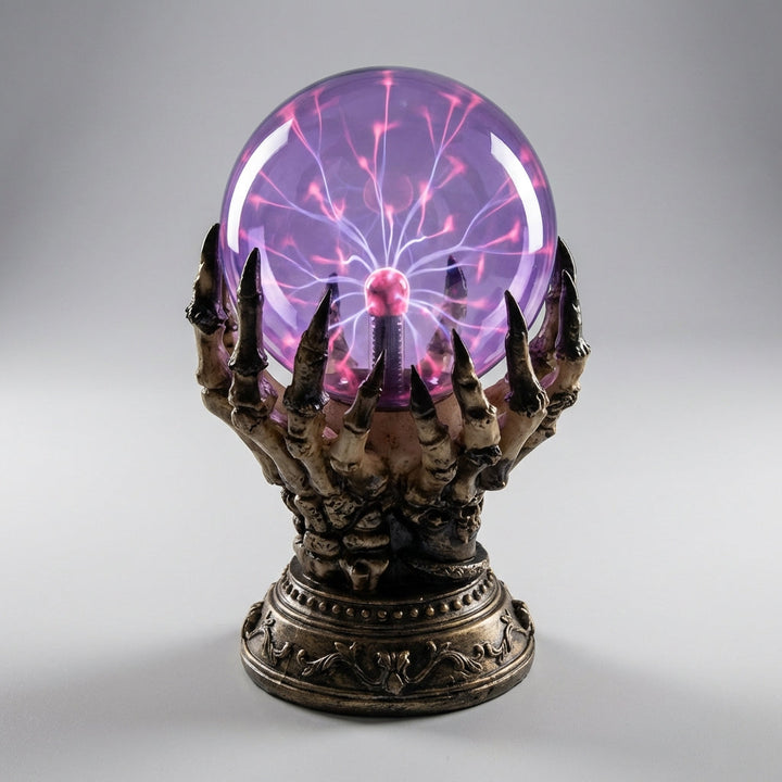 Halloween's Interactive Touch Skeletal Hand Plasma Lamp with Color Change