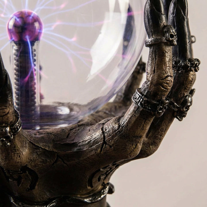 Halloween's Interactive Touch Skeletal Hand Plasma Lamp with Color Change