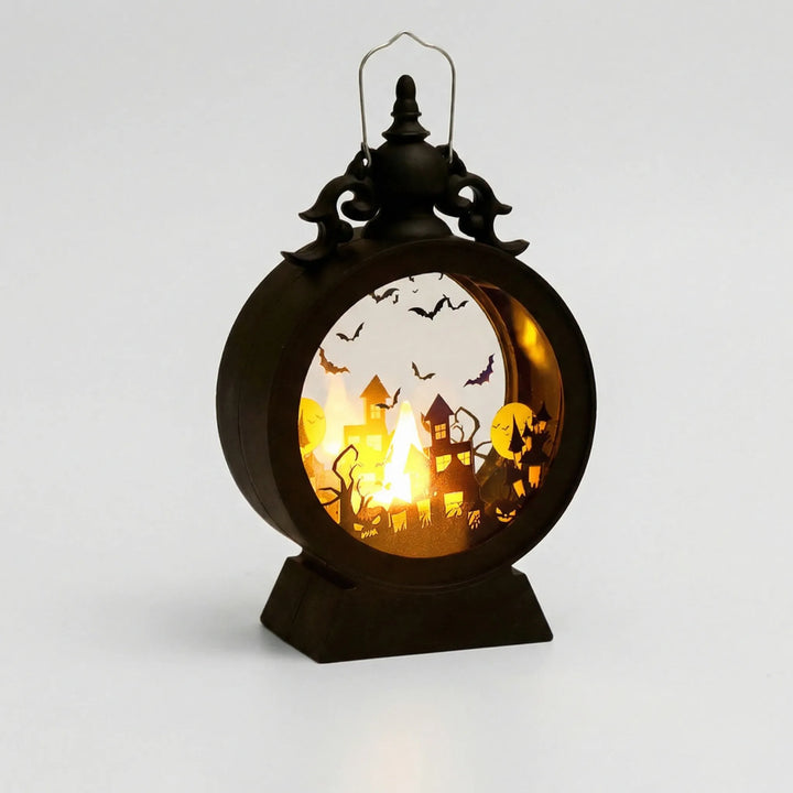 Gotische LED-Fensterlaterne von Halloween mit Silhouettenausschnitten