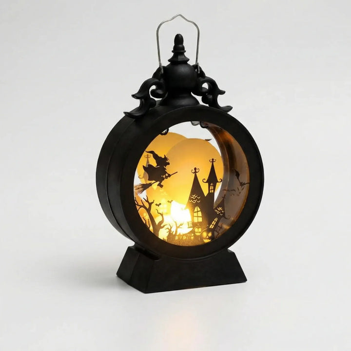 Gotische LED-Fensterlaterne von Halloween mit Silhouettenausschnitten